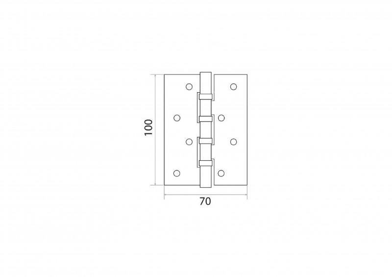 Петля дверная 100х70х2,5 TRODOS медь