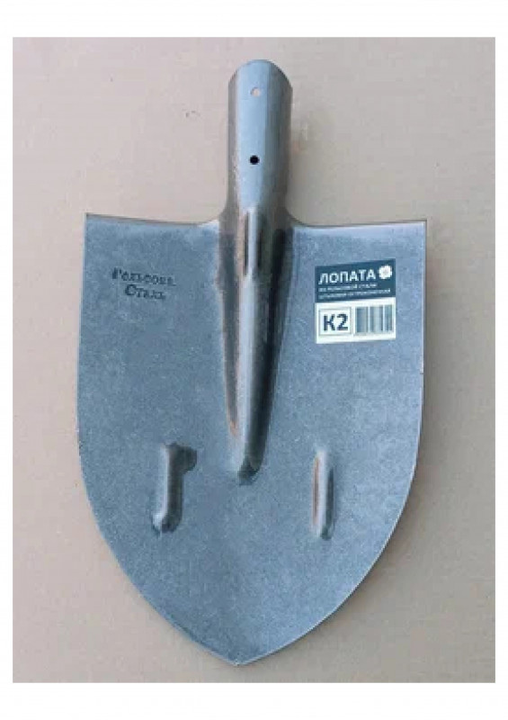 Лопата штыковая из рельсовой стали с ребрами жесткости
