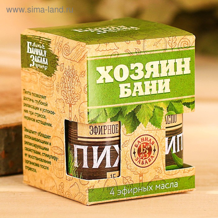 Набор эфирных масел "Хозяин бани" 4 шт 15мл