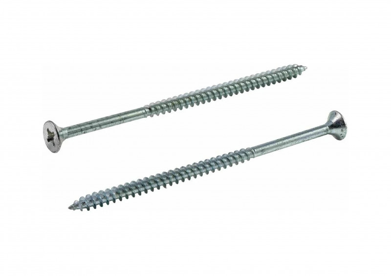 Саморез универсальный белый цинк 6х180