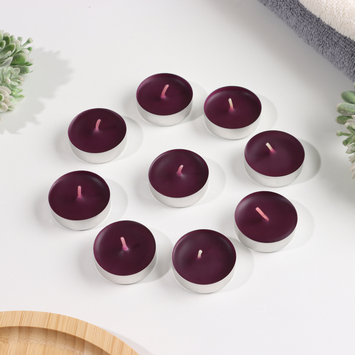 Набор чайных свечей ароматизированных , 10гр, 9штук "Тосканский виноград"