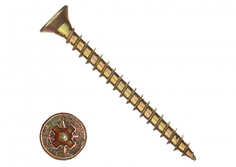 Саморез универсальный желтый цинк 6х180