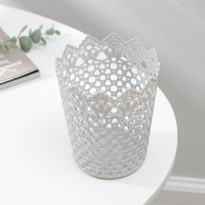 Корзинка пластиковая для хранения 10,5х10,5х12см, цвет микс "Меланж"